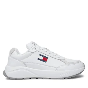 Sneakersy Tommy Jeans Tjm Runner Full Leather Ess EM0EM01445 Biały - Sneakersy męskie - miniaturka - grafika 1