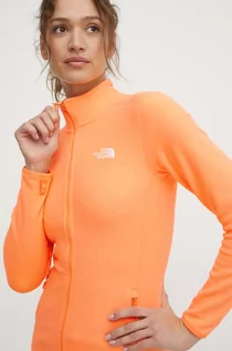 Bluzy damskie - The North Face bluza sportowa 100 Glacier kolor pomarańczowy gładka NF0A855OO041 - grafika 1