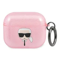 Akcesoria do słuchawek - Apple Karl Lagerfeld Karl Lagerfeld Etui Karl Lagerfeld KLA3UKHGP AirPods 3 cover różowy/pink Glitter Karl`s Head KLD752PNK - miniaturka - grafika 1