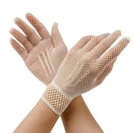 Rękawiczki - Kabaretkowe rękawiczki - Beżowy - miniaturka - grafika 1