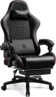 GTPLAYER Fotel do gier ACE PRO, ergonomiczny fotel biurowy z odchylanymi podłokietnikami i podnóżkiem, głośniki Hi-Fi, imponująca atmosfera dźwięku, czerwone wino - Fotele gamingowe - miniaturka - grafika 1