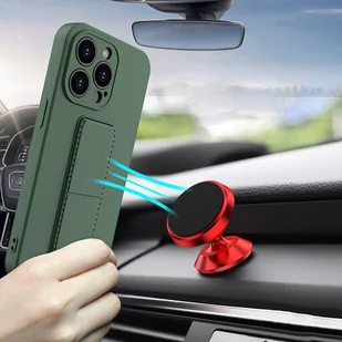 Wozinsky Kickstand Case elastyczne silikonowe etui z podstawką iPhone 13 żółty - Etui i futerały do telefonów - miniaturka - grafika 4