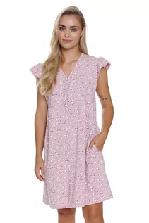Odzież ciążowa - Koszula nocna dla kobiet w ciąży Daisy Flowers różowa XL - grafika 1