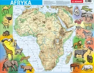 Puzzle - Demart Puzzle 72 elementy ramkowe, Afryka mapa fizyczna - miniaturka - grafika 1