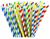 Inne urządzenia gastronomiczne - Eko Patyczki Słomki 20cm 8mm do Waty Cukrowej Paski Mix Kolorów 8szt. - miniaturka - grafika 1