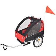 Przyczepki rowerowe - vidaXL Rowerowa przyczepka dla dzieci Czerwono-czarna 30 kg - miniaturka - grafika 1