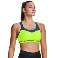 Bielizna sportowa damska - Biustonosz treningowy UNDER ARMOUR High Crossback Bra - limonkowy - miniaturka - grafika 1