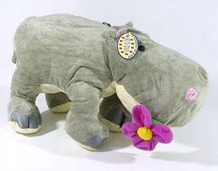 Maskotka Hipopotam z kwiatkiem - 23cm - Maskotki i pluszaki - miniaturka - grafika 1
