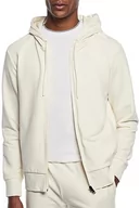 Bluzy męskie - Hackett London Męska bluza z kapturem Essential Fz, Beżowy (Ecru), XL - miniaturka - grafika 1