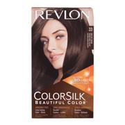 Farby do włosów i szampony koloryzujące - Revlon Colorsilk Beautiful Color farba do włosów Farba do włosów 59,1 ml + utleniacz 59,1 ml + odżywka 11,8 ml + rękawiczki W 33 Dark Soft Brown - miniaturka - grafika 1