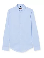 Koszule męskie - Seidensticker Męska koszula biznesowa Slim Fit – niewymagająca prasowania, wąska koszula z kołnierzem typu kent – bardzo długie rękawy – 100% bawełna, niebieski (niebieski 12), 36 PL - miniaturka - grafika 1