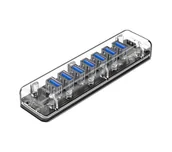 Huby USB - Orico F7U-U3-CR-BP 7x USB-A 5Gbps Przezroczysty - miniaturka - grafika 1