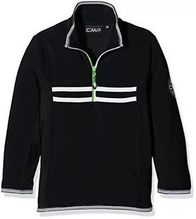 Kurtki i płaszcze dla chłopców - CMP chłopięca funkcyjna bluza polarowa z kołnierzem, czarny, 140 3G28134_U901_140 - grafika 1