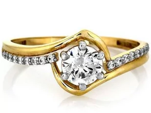 Złoty pierścionek 333 piękny zaręczynowy 1,65 g - Pierścionki - miniaturka - grafika 1