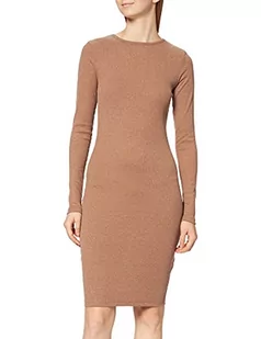 Urban Classics Damska sukienka z długim rękawem Midi Rib Dress, sportowa, elegancka i długość do kolan, w kolorach czarnym, Charcoal i Darkhaki, rozmiar XS do 5XL, ciemnokhaki., L - Sukienki - miniaturka - grafika 1