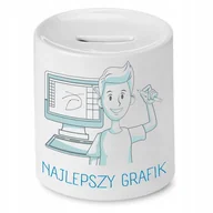 Skarbonki - Skarbonka Dla Robotnika na Urodziny na Prezent z Nadrukiem ze Zdjęciem + Opakowanie na prezent (wzór 01) - miniaturka - grafika 1