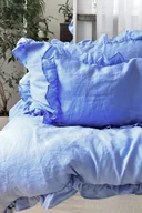 Pościel - Lniana poszewka na poduszkę - Niebieski - miniaturka - grafika 1