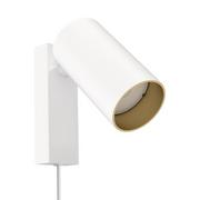 Lampy ścienne - Nowodvorski Lampa punktowa natynkowa MONO KINKIET z przewodem I 10W GU10 biały złoty 7773 - miniaturka - grafika 1