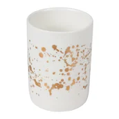 Akcesoria łazienkowe - Kubek na szczoteczki do zębów biało złoty Roni - miniaturka - grafika 1