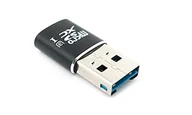 Czytniki kart pamięci - System-S Karta SD Adapter Micro na USB 3.0 Typ A Gniazdo Kabel Memory Card Reader Czarny - miniaturka - grafika 1