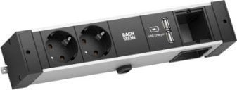 Bachmann BACHMANN DESK RAIL 2x gniazdo z uziemieniem 1x ładowarka USB 1x ABD