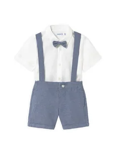 Mayoral Komplet koszula i szorty materiałowe 1250 Niebieski Regular Fit - Spodenki damskie - miniaturka - grafika 1