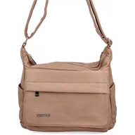 Torebki damskie - Torebka Damska Listonoszka 2 Komory firmy Hernan 0677 Pudrowy Róż - miniaturka - grafika 1