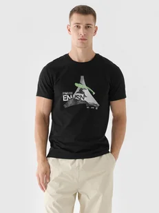 Męski tshirt z nadrukiem 4F 4FRAW24TTSHM2301 - czarny - Koszulki sportowe męskie - miniaturka - grafika 1