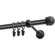 Karnisze - Karnisz DECASTYL Gałka Max z kółkami pojedynczy 240 cm Czarny - miniaturka - grafika 1