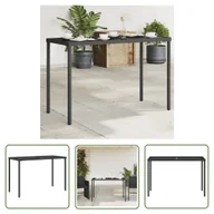 Stoły ogrodowe - The Living Store Stół ogrodowy ze szklanym blatem - czarny - 115x54x74 cm - Stół Ogrodowy - miniaturka - grafika 1