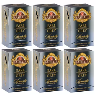 BASILUR Earl Grey- Czarna herbata cejlońska z olejkiem bergamotowym w saszetkach, 25x2g x6 - Herbata - miniaturka - grafika 1