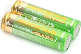 Aigostar Akumulatorek R6 paluszek AA Ni-MH 1600mAh 1.2V 2 szt. Akumulatorek R6 paluszek AA Ni-MH 1600mAh 1.2V 2 szt. - Ładowarki i akumulatory - miniaturka - grafika 1
