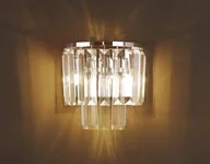 Lampy ścienne - Kinkiet glamour MONACO ścienna lampa szklana do sypialni chrom - miniaturka - grafika 1