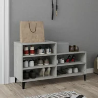 Szafki na buty - vidaXL Stojak na buty betonowy szary 102x36x60 cm materiał drewnopochodny - Stojak na buty - Półki na buty - Szafka na buty - Przechowywanie butów - miniaturka - grafika 1
