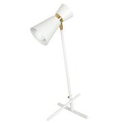 Lampy stojące - Aldex Kedar 988B lampa stołowa lampka 1x60W E27 biały + mosiądz - miniaturka - grafika 1
