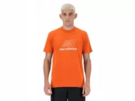 Koszulki męskie - KOSZULKA męska NEW BALANCE MT41906TMO pomarańczowa S - miniaturka - grafika 1