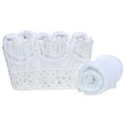 Ręczniki - Zestaw ręczników w koszyku DUWEN Jobrin, biały, 30x30 cm, 6 szt. - miniaturka - grafika 1
