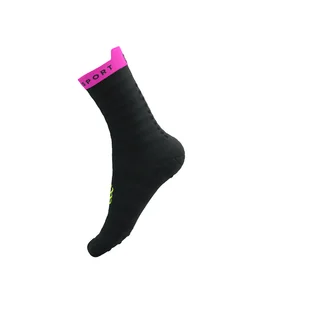 COMPRESSPORT Skarpetki do biegania PRORACING SOCKS V4 ULTRALIGHT RUN HIGH black/safe yellow/neo pink - Skarpetki sportowe męskie - miniaturka - grafika 8