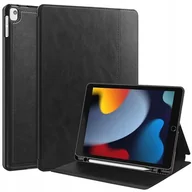 Etui do tabletów - ETUI do Apple iPad 7 2019 8 2020 9 2021 10.2 cali gen generacji LEATHER CASE PEN czarne Case Obudowa Pokrowiec Futerał - miniaturka - grafika 1