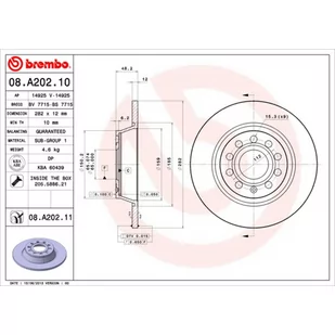 Tarcza hamulcowa BREMBO 08.A202.11 - Tarcze hamulcowe - miniaturka - grafika 1