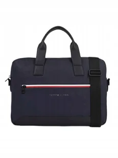 TORBA NA LAPTOPA 14" TOMMY HILFIGER TH SKÓRA ELEGANCKA NESESER GRANATOWY - Torby sportowe - miniaturka - grafika 1