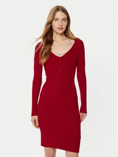 Guess Sukienka dzianinowa W5RK07 Z2YJ2 Czerwony Regular Fit - Sukienki - miniaturka - grafika 1