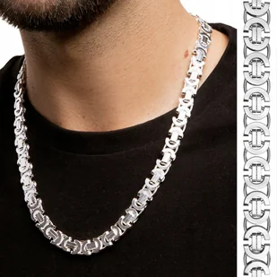 SREBRNY ŁAŃCUSZEK SPLOT KRÓLEWSKI RODOWANY 50cm GRUBY MĘSKI 10mm SREBRO 925 - Łańcuszki - miniaturka - grafika 1