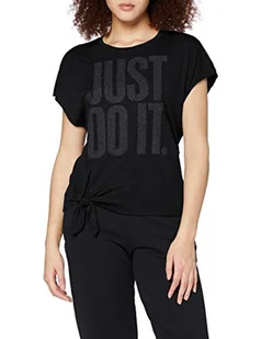 Nike Damski Dry Top Tie Pp1 Sprkle T-shirt damski T-shirt czarny Black/DK SMOKE GREY M - Koszulki i topy damskie - miniaturka - grafika 1