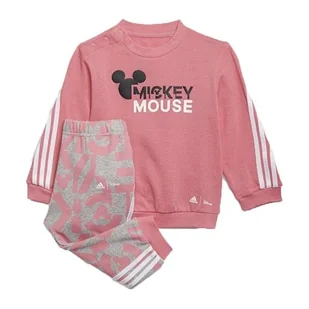 adidas Inf DY MM Jog, kombinezon dla dzieci i noworodka Unisex-Bimbi 0-24, Top:Rose Tone/White Bottom:Medium Grey Heather/Rose Tone F21/WHITE, 912M - Odzież sportowa dziecięca - miniaturka - grafika 1