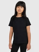 Koszulki dla dziewczynek - 4F T-shirt gładki dziewczęcy - czarny 164 (13-14 lat) - miniaturka - grafika 1