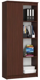 REGAŁ BIUROWY R 80 cm CLP 1 DRZWI 4 PÓŁKI WENGE - Regały biurowe - miniaturka - grafika 2