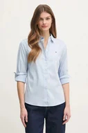 Koszule damskie - Tommy Hilfiger koszula damska kolor niebieski regular z kołnierzykiem klasycznym WW0WW44084 - miniaturka - grafika 1