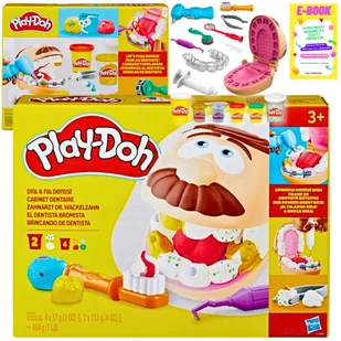 PLAY DOH CIASTOLINA ZESTAW DENTYSTA NOWA EDYCJA! PREZENT DLA DZIECKA + EBOOK - Zabawy w naśladowanie dorosłych - miniaturka - grafika 1