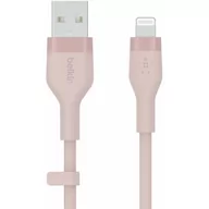 Kable USB - Belkin USB-A Lightning Silicone 3m Pink - miniaturka - grafika 1